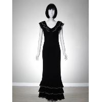 Ruffles Neckline Mesh Woven Dress